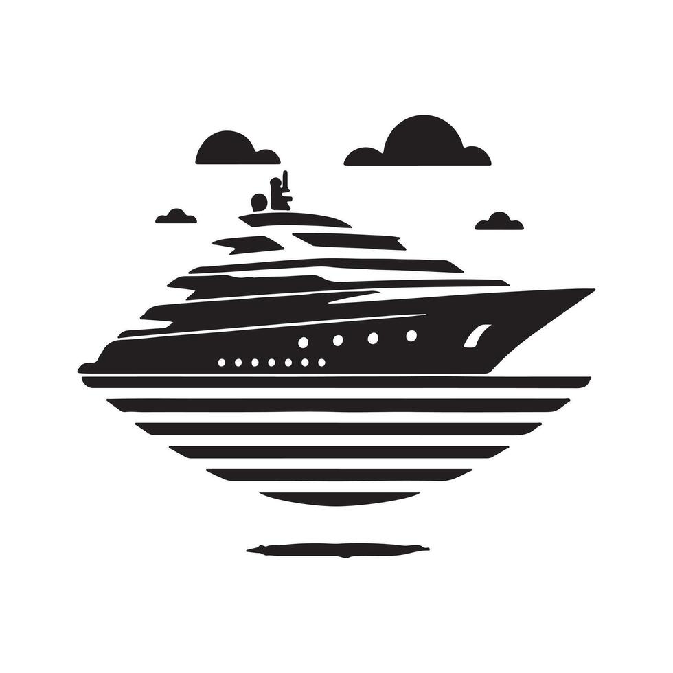 Create Stunning Designs with Superyacht Silhouette Vectors