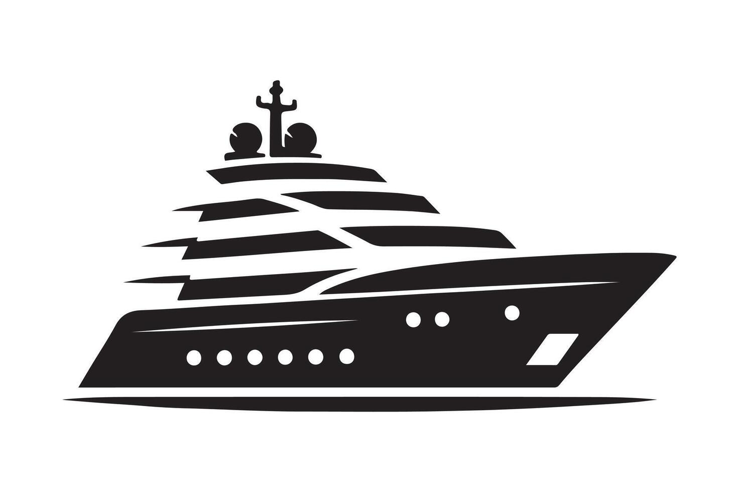 Customizable Superyacht Silhouette Vectors Art for Creatives