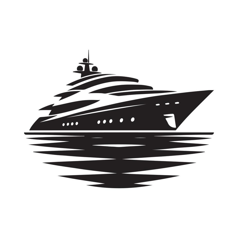 Perfect Superyacht Silhouette Vectors Art for Print Design