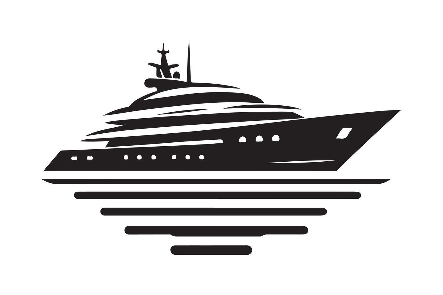 Downloadable Superyacht Silhouette Vectors Graphics Set