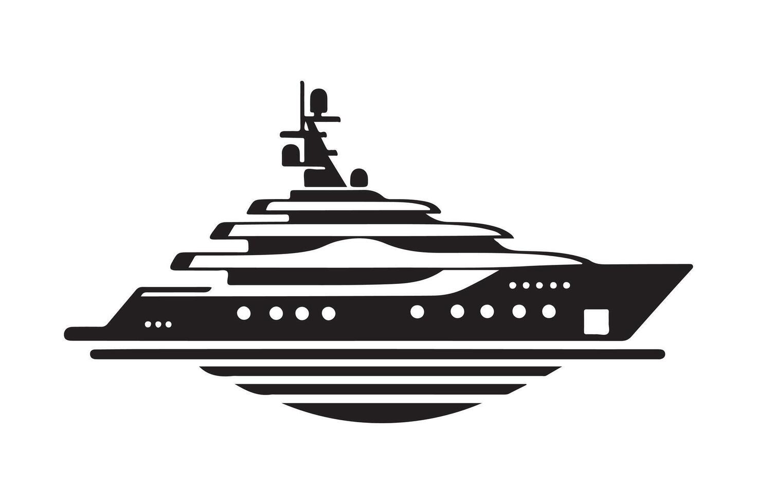 High Resolution Superyacht Silhouette Vectors Art Collection