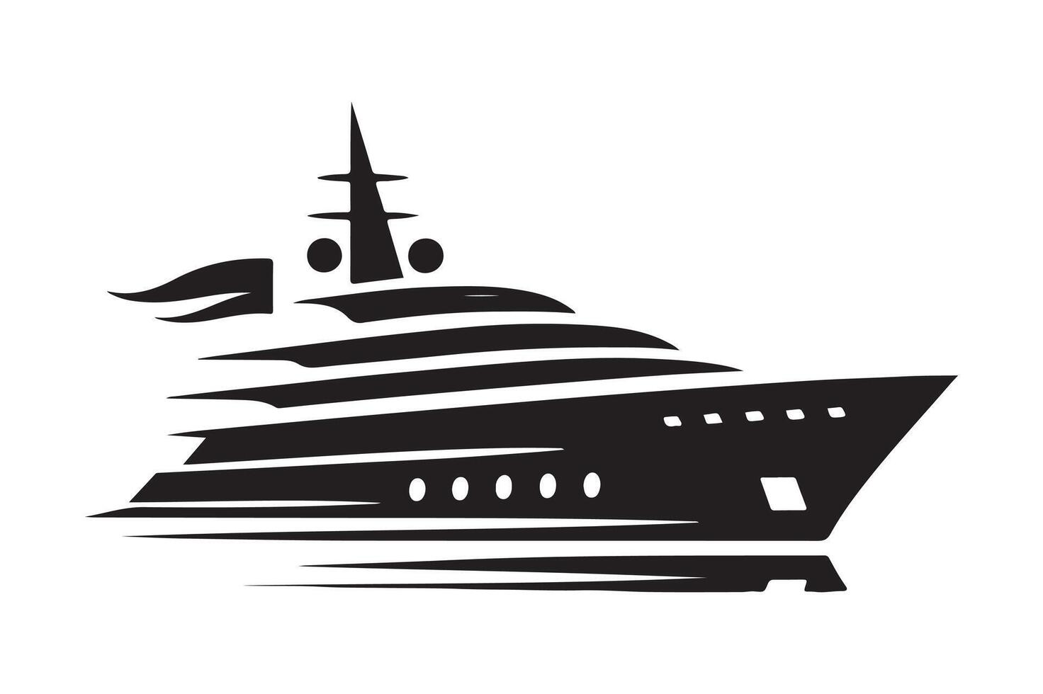 Superyacht Silhouette Vectors for Creative Marketing Campaigns