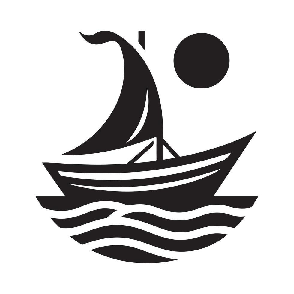 Perfect Skiff Silhouette Vectors Illustrations for Marketing