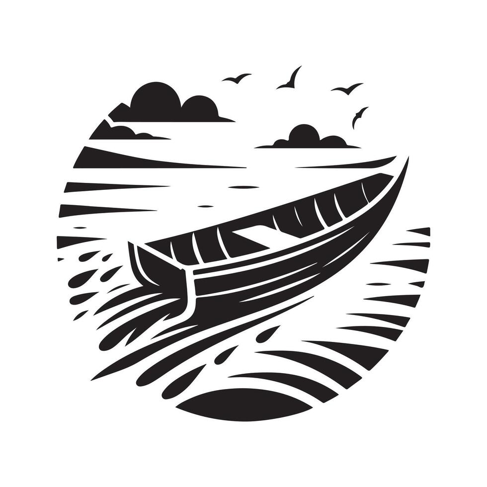 Superyacht Inspired Skiff Silhouette Vectors Graphics
