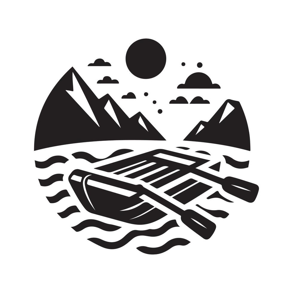 Unique Raft Silhouette Vectors for Your Creative Projects