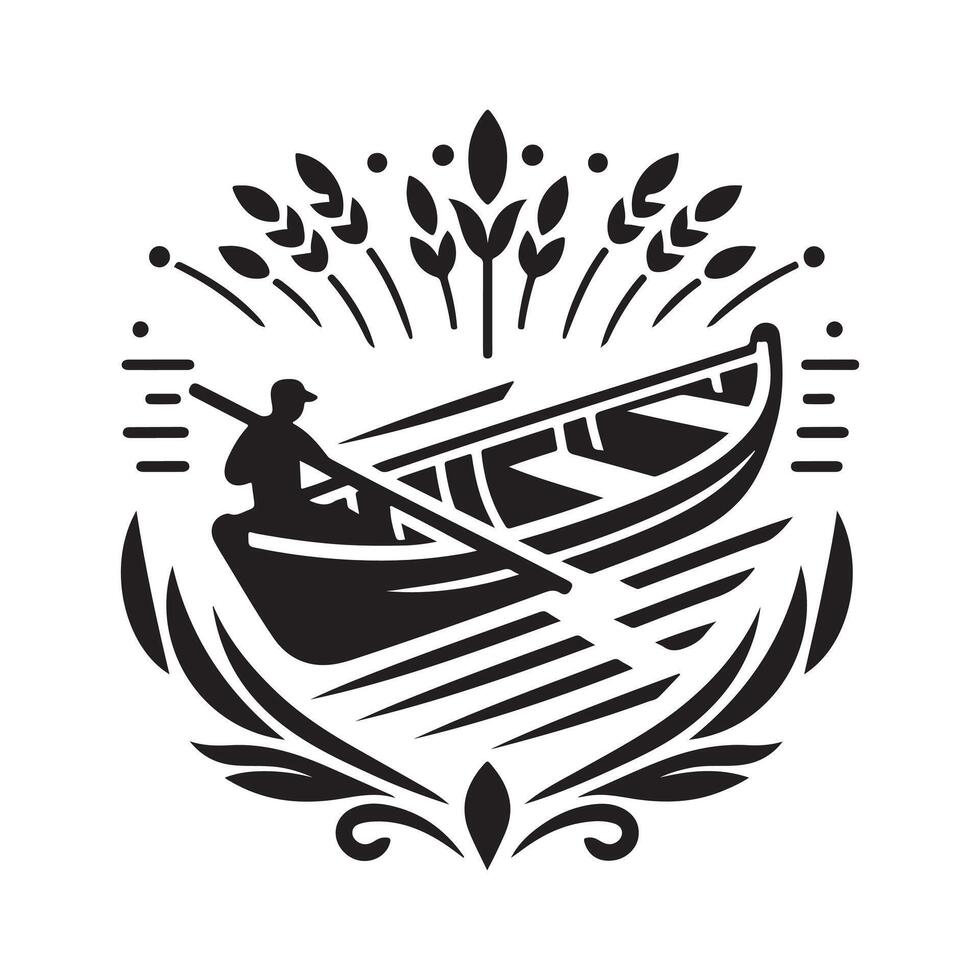 Skiff Silhouette Vectors Illustrations for Maritime Projects