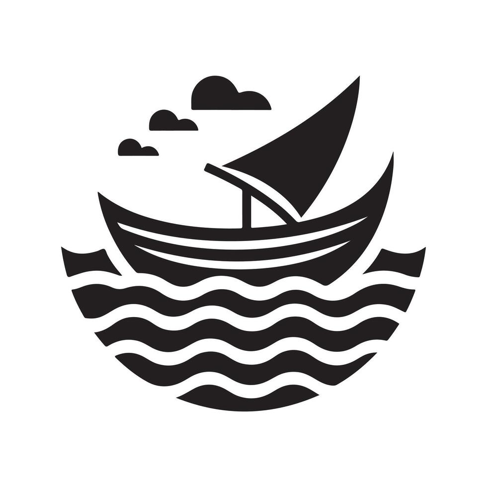 Skiff Silhouette Vectors Art for DIY Projects and Creatives