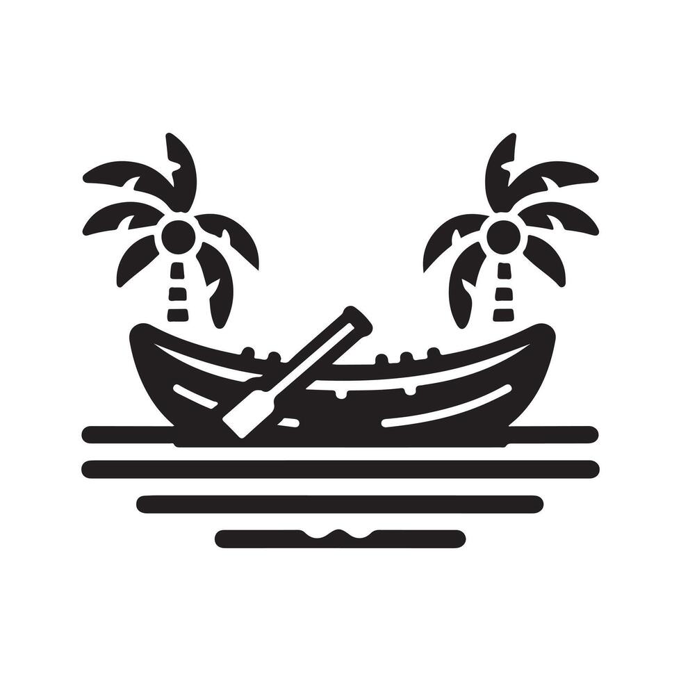 Raft Silhouette Vectors Art for Travel and Tourism Projects