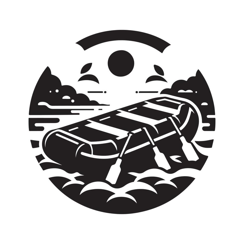 Creative Raft Silhouette Vectors for Your Digital Design