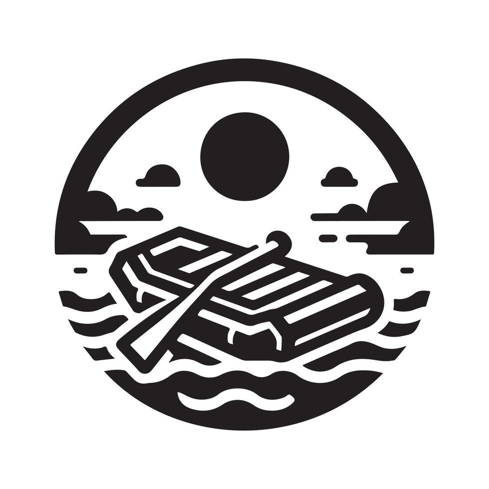 Unique and Detailed Raft Silhouette Vectors Illustrations