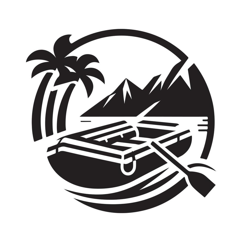 Raft Silhouette Vectors Graphics for Posters and Banners