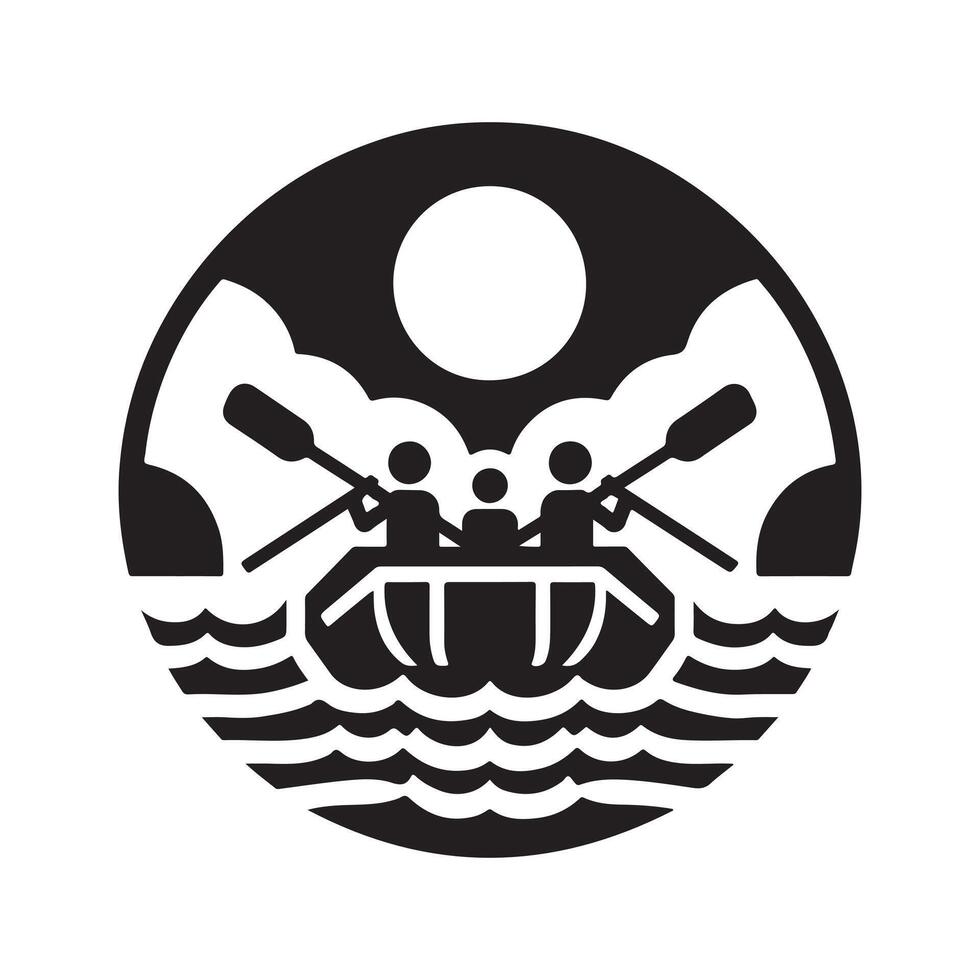 Artistic Raft Silhouette Vectors Illustrations for Designers