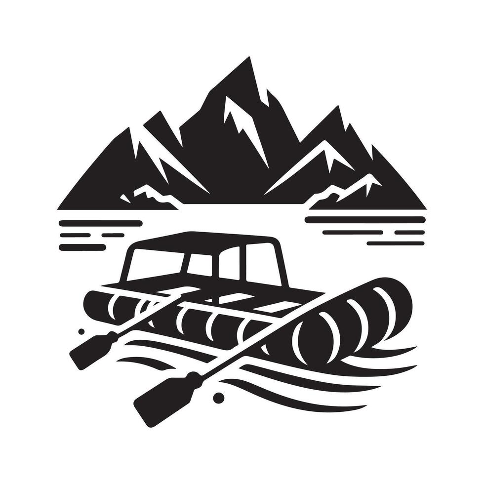 Trendy Raft Silhouette Vectors for Creative Projects