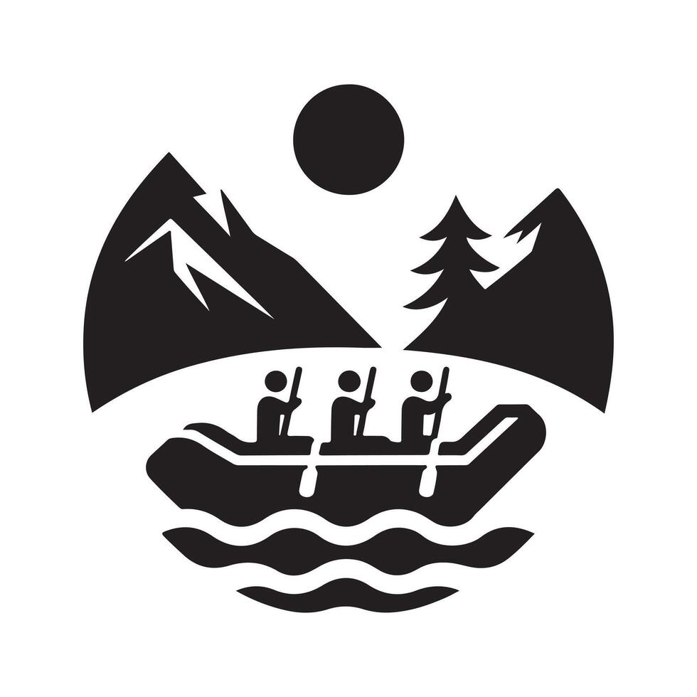 Stunning Raft Silhouette Vectors Graphics for Outdoor Events