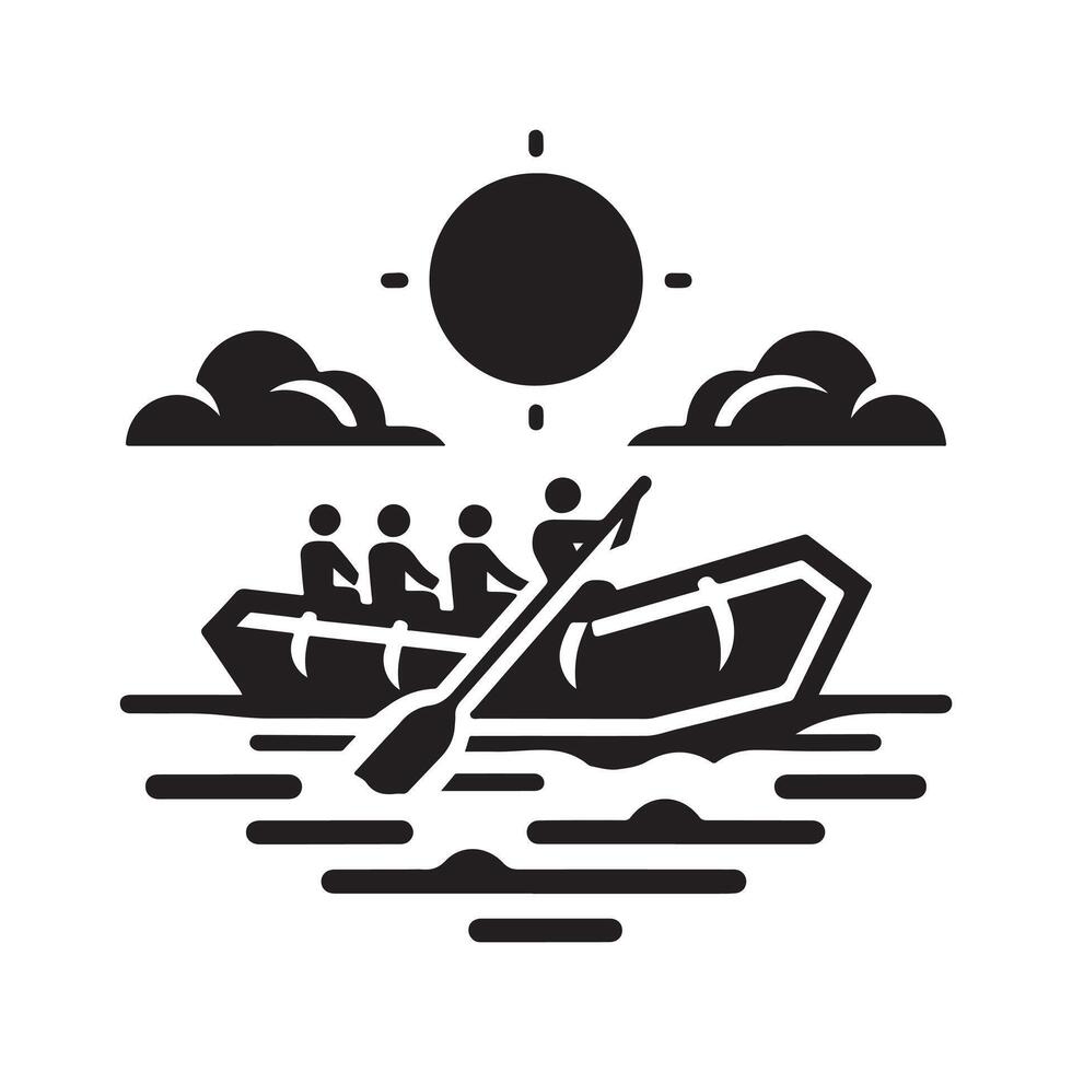 Clean Raft Silhouette Vectors Illustrations for Marketing