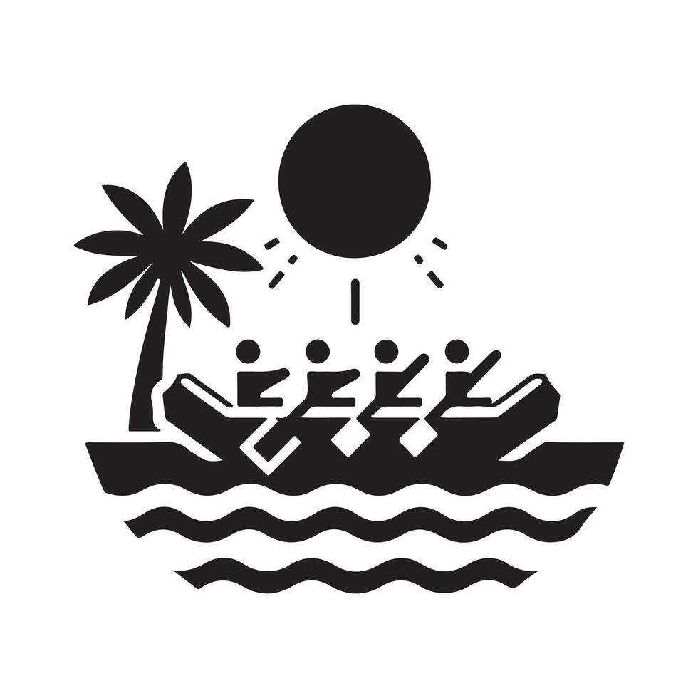 Custom Raft Silhouette Vectors for Graphic Design Projects