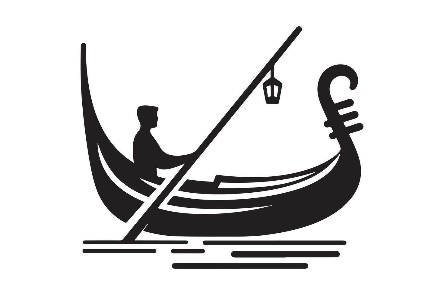 Gondola Silhouette Vectors for Print Ready Design Work