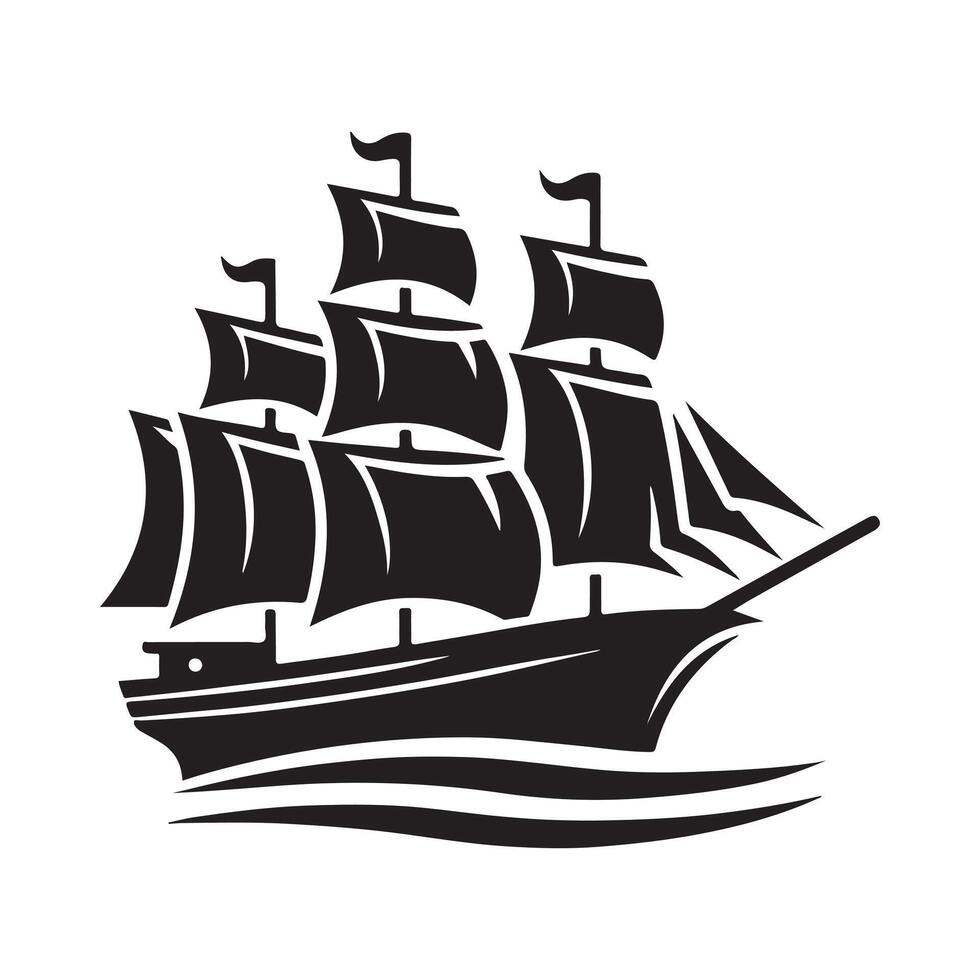 Downloadable Clipper Ship Silhouette Vectors Graphics Online
