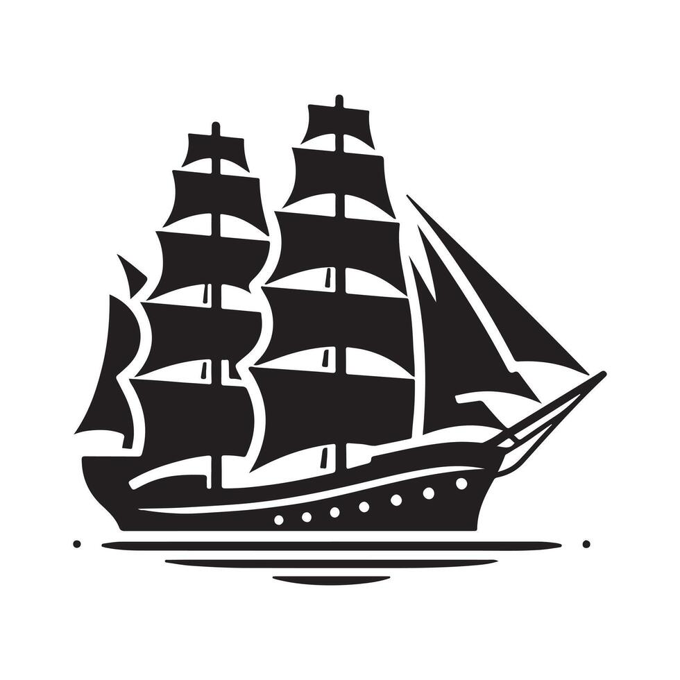 Clipper Ship Silhouette Vectors Illustrations for Creative Portfolios