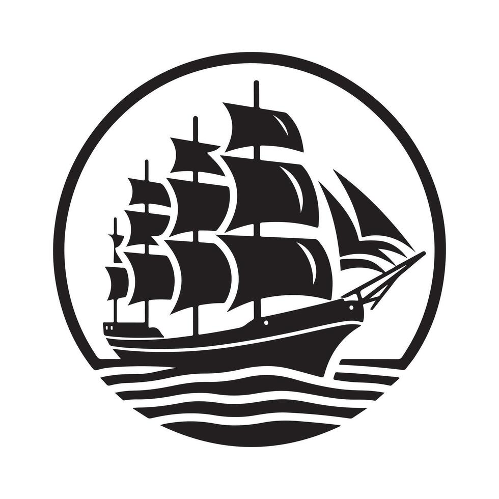 High Resolution Clipper Ship Silhouette Vectors for Web Design