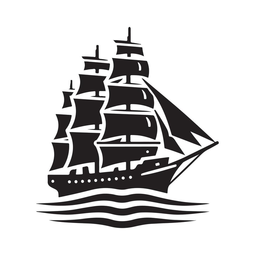 Versatile Clipper Ship Silhouette Vectors for Various Applications
