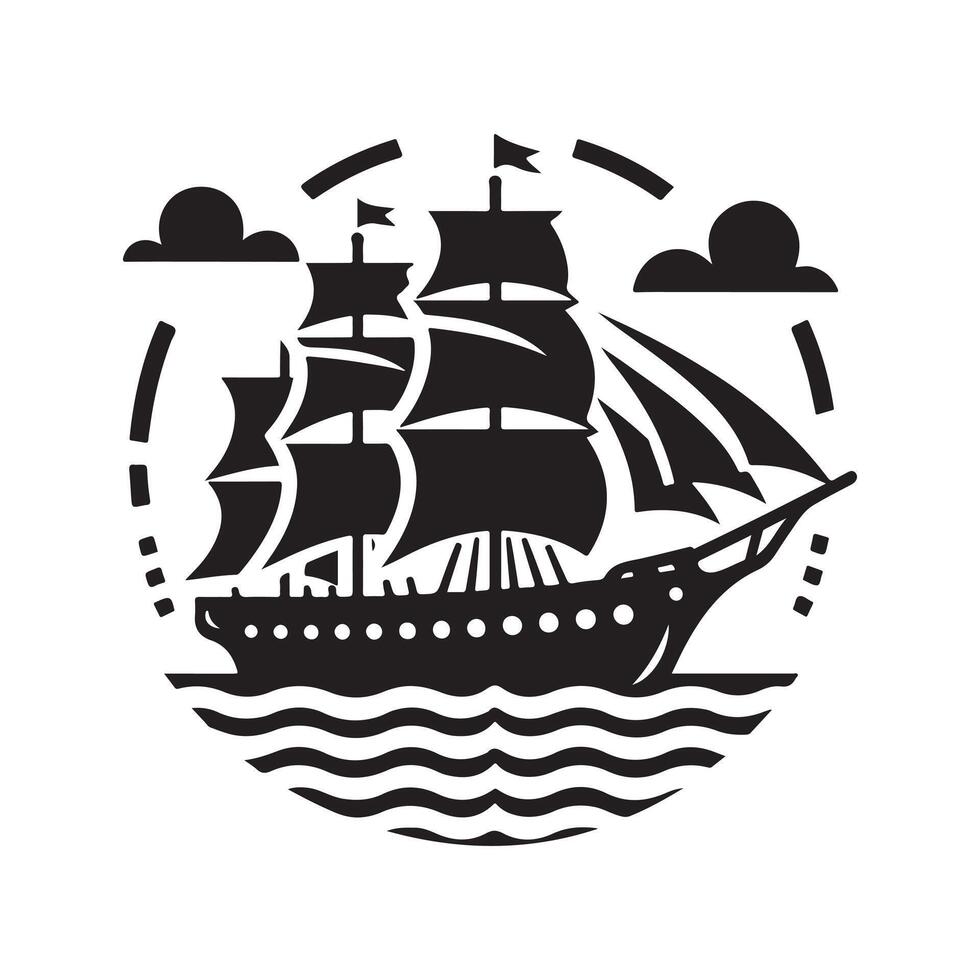 Clipper Ship Silhouette Vectors Art for Digital Marketing Projects