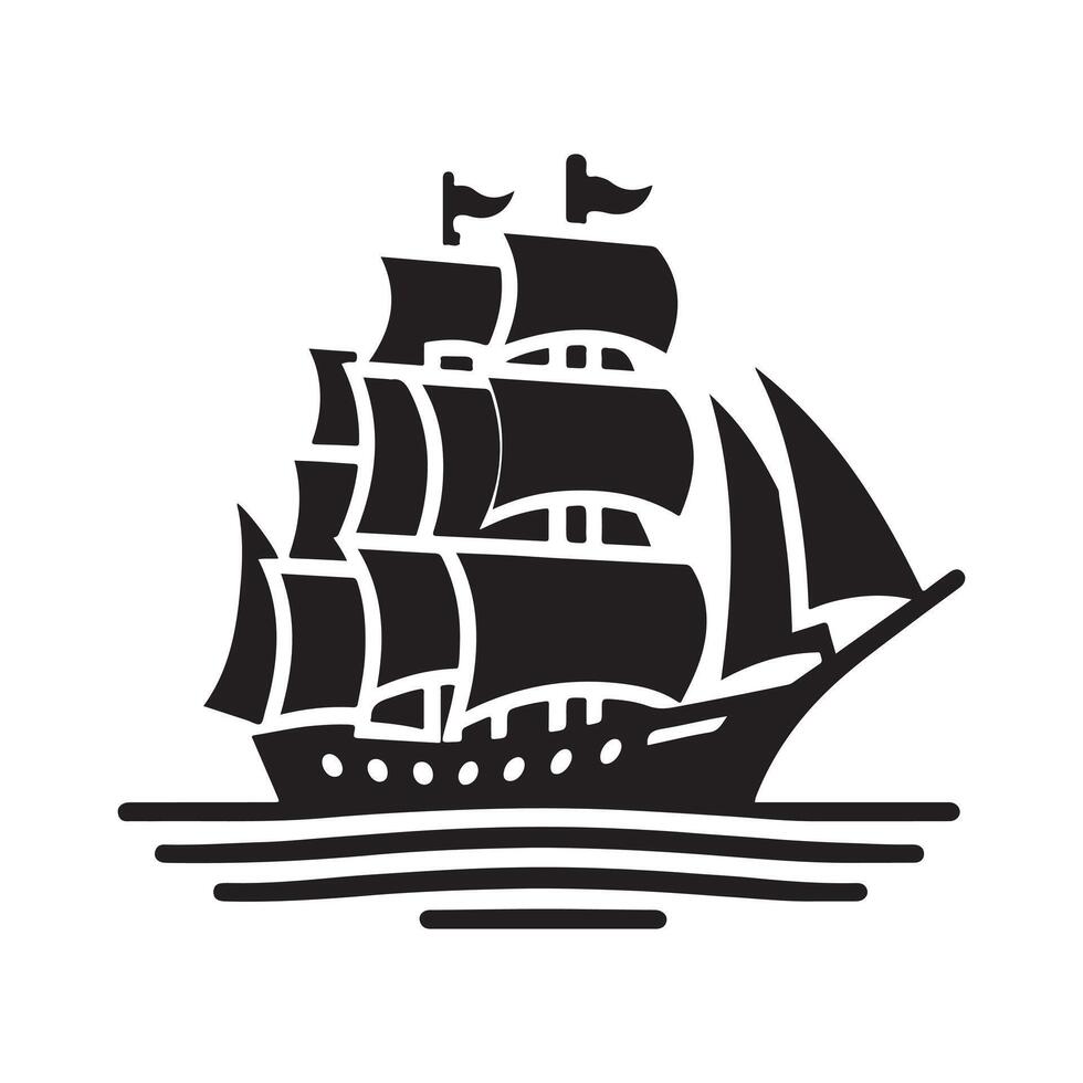 Clipper Ship Silhouette Vectors Graphics for Posters and Flyers