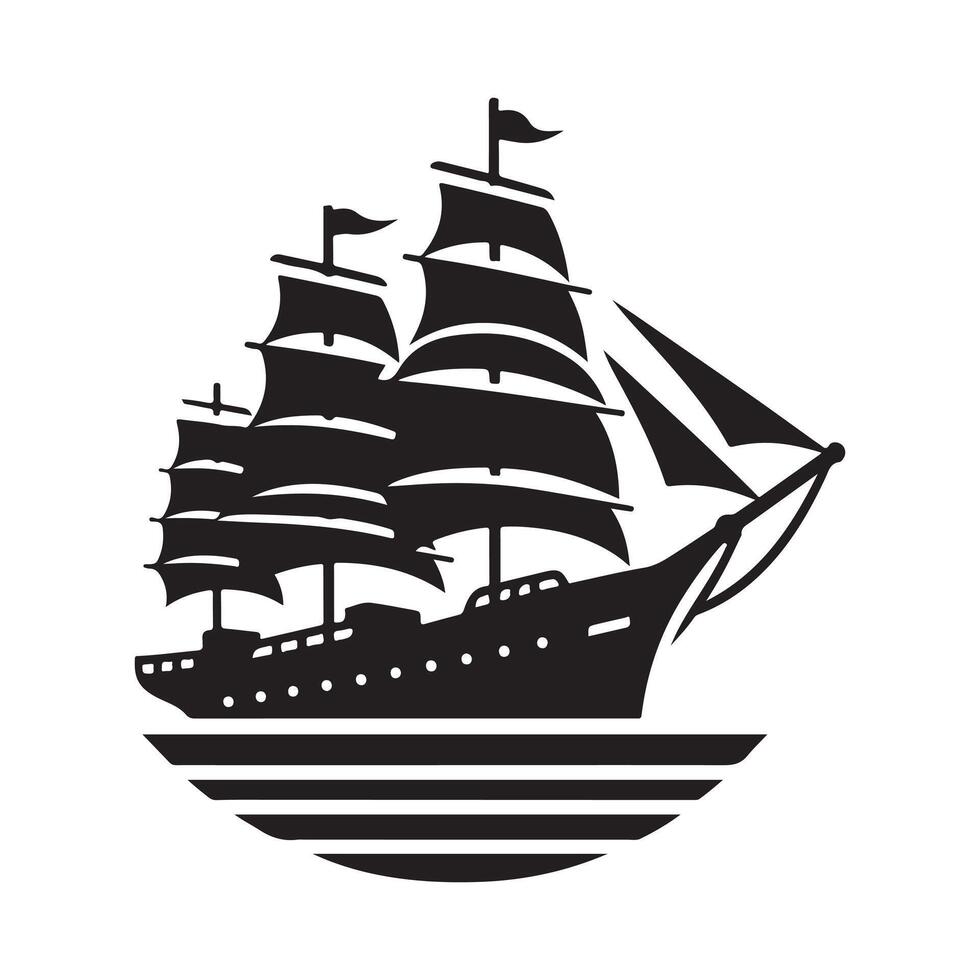 Clipper Ship Silhouette Vectors Illustrations for Business and Branding