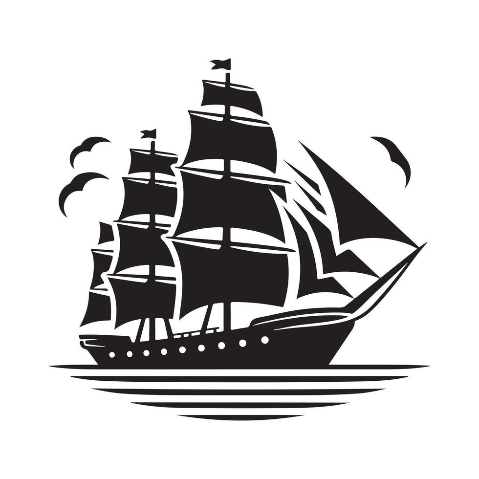 Get Clipper Ship Silhouette Vectors for Your Creative Projects