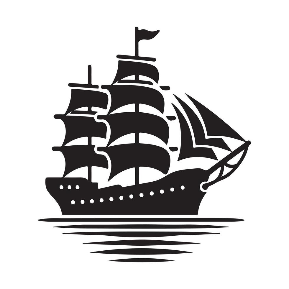 Unique Clipper Ship Silhouette Vectors Designs for Commercial Use