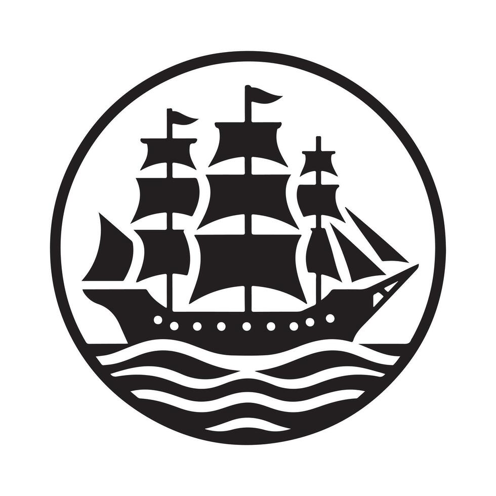 Retro Clipper Ship Silhouette Vectors Art for Branding Use