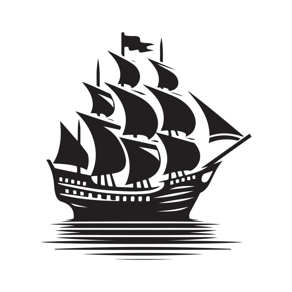 Downloadable Galleon Silhouette Vectors for Instant Use