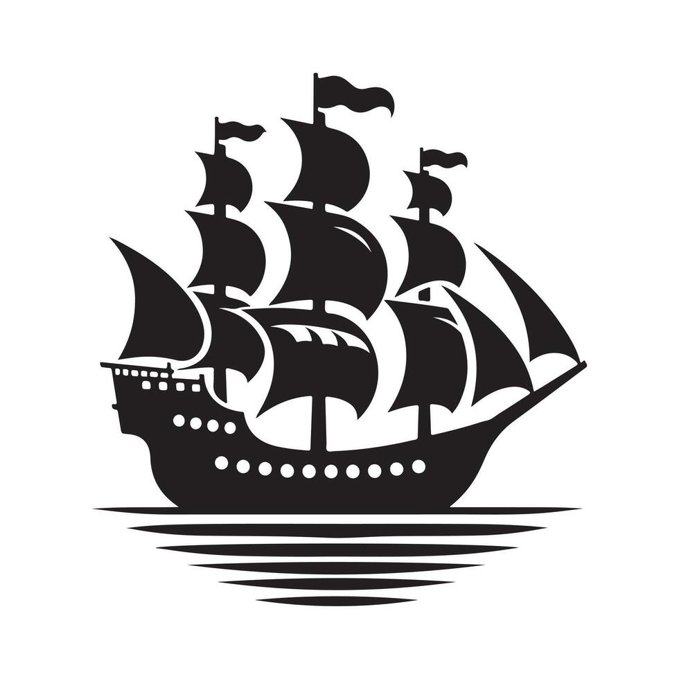 Galleon Silhouette Vectors for Print and Web Applications
