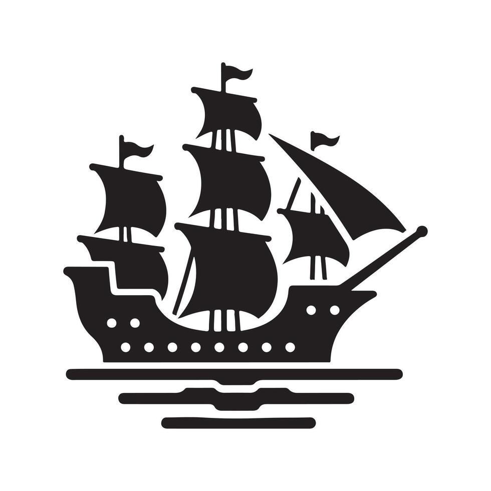 Traditional Galleon Silhouette Vectors Art for Your Portfolio