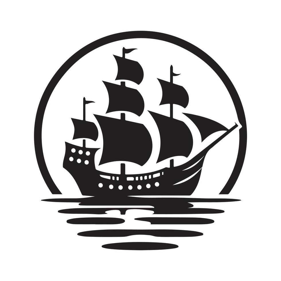Stunning Galleon Silhouette Vectors Illustrations for Sale