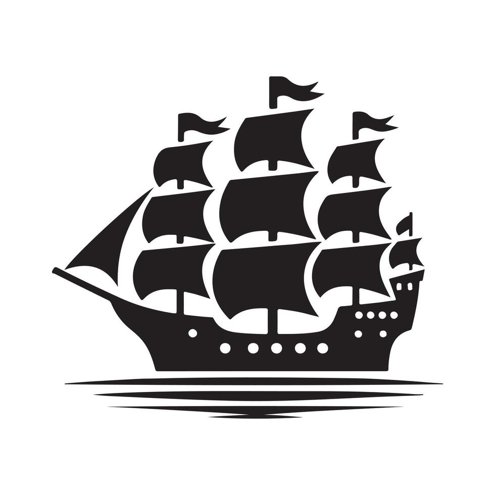 Galleon Silhouette Vectors for Graphic Designers and Creatives
