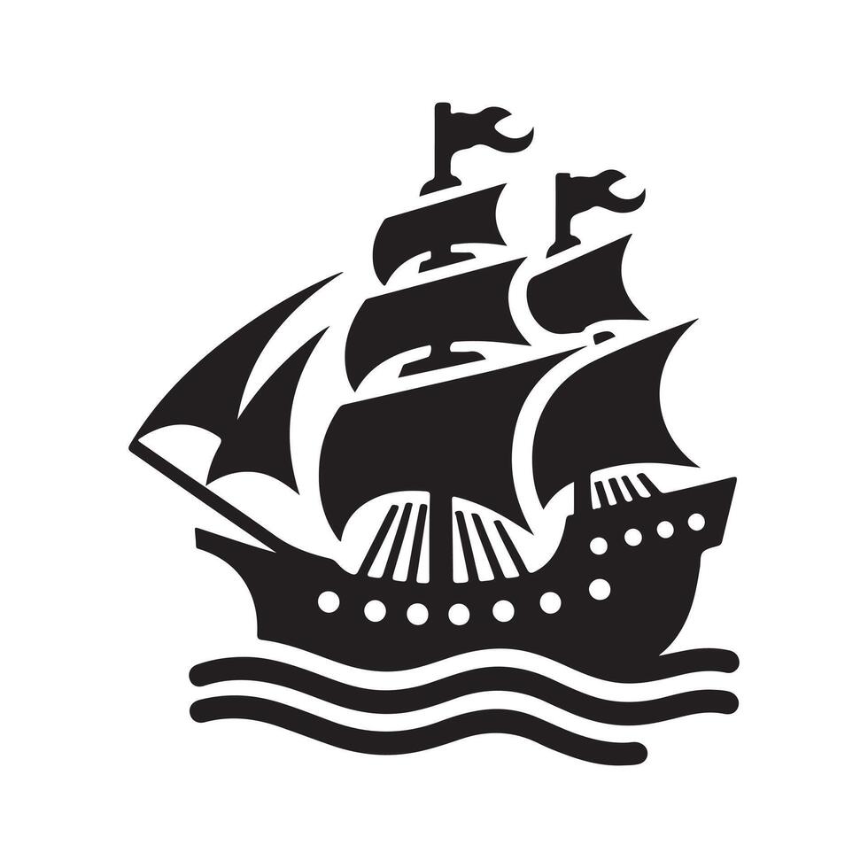 Galleon Silhouette Vectors Artwork for Your Creative Projects