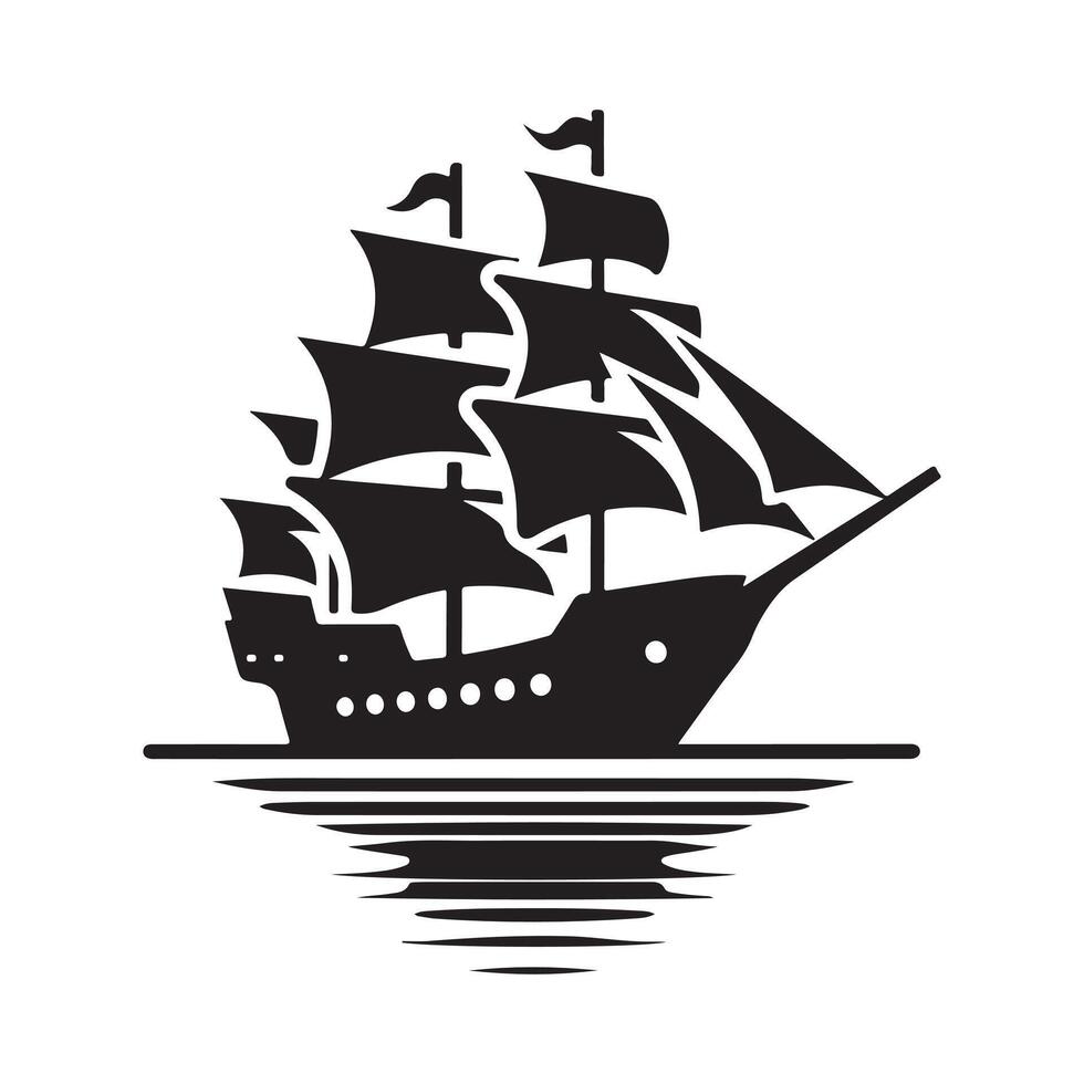 Detailed Galleon Silhouette Vectors for All Design Needs