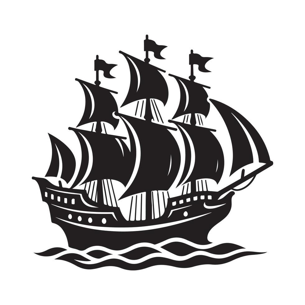 Unique Galleon Silhouette Vectors for Digital Marketing