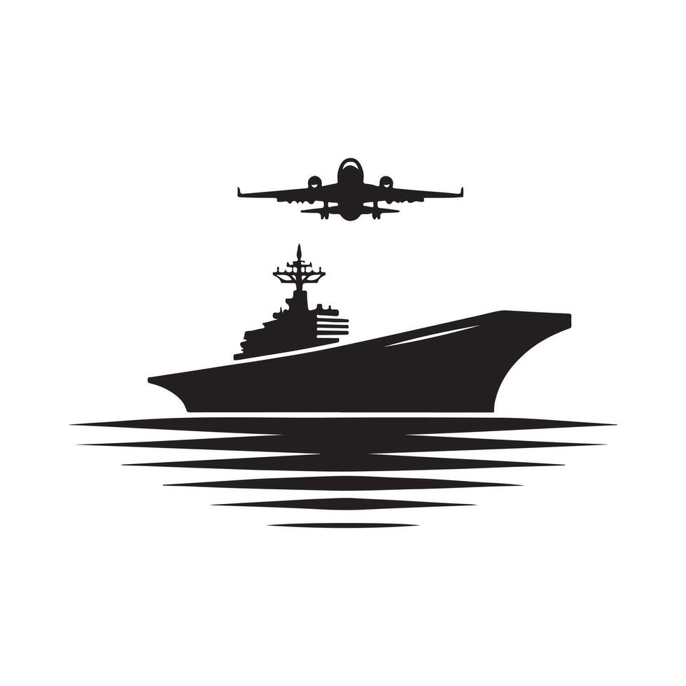 Premium Aircraft Carrier Silhouette Vectors Artwork for Creative Campaigns