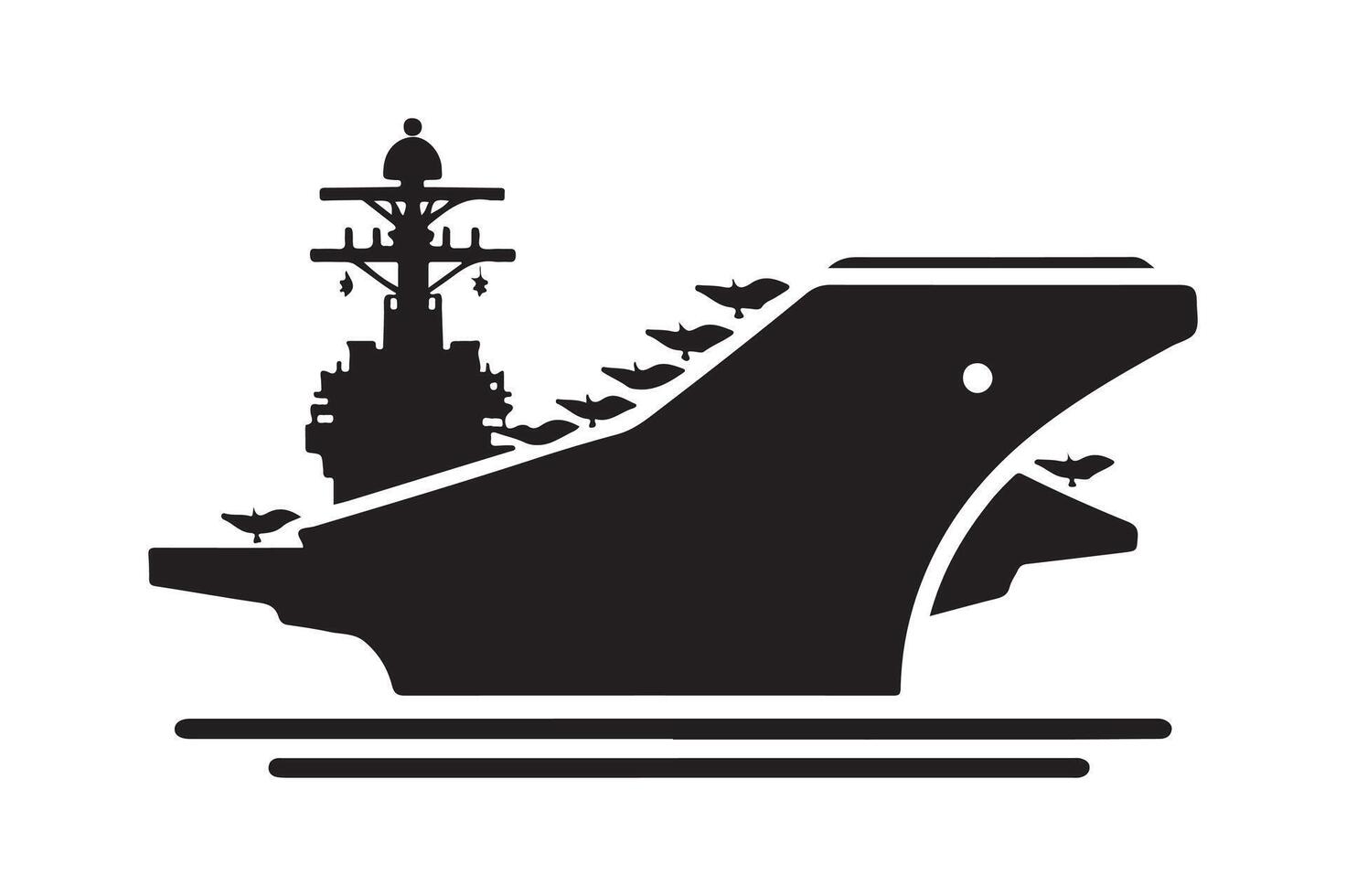 Aircraft Carrier Silhouette Vectors for Social Media and Web Design