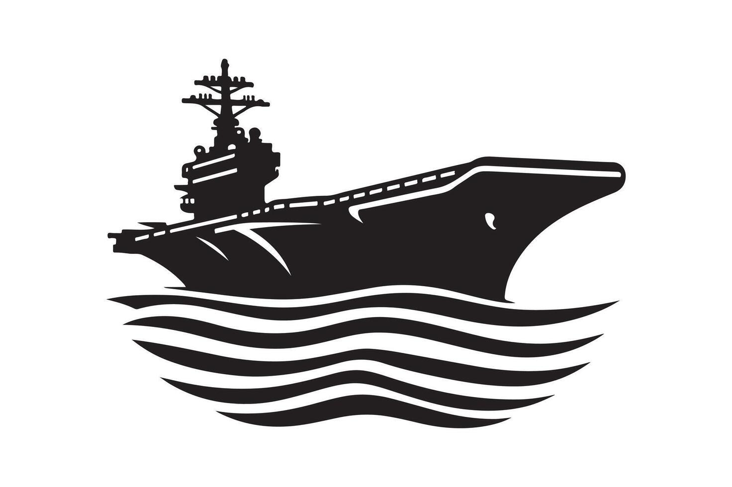 Creative Aircraft Carrier Silhouette Vectors for Logo Design