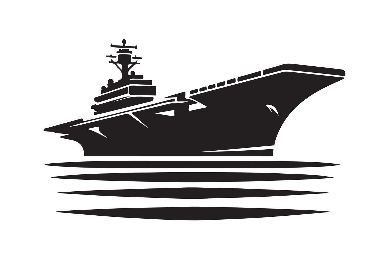 Dynamic Aircraft Carrier Silhouette Vectors Illustrations for Print