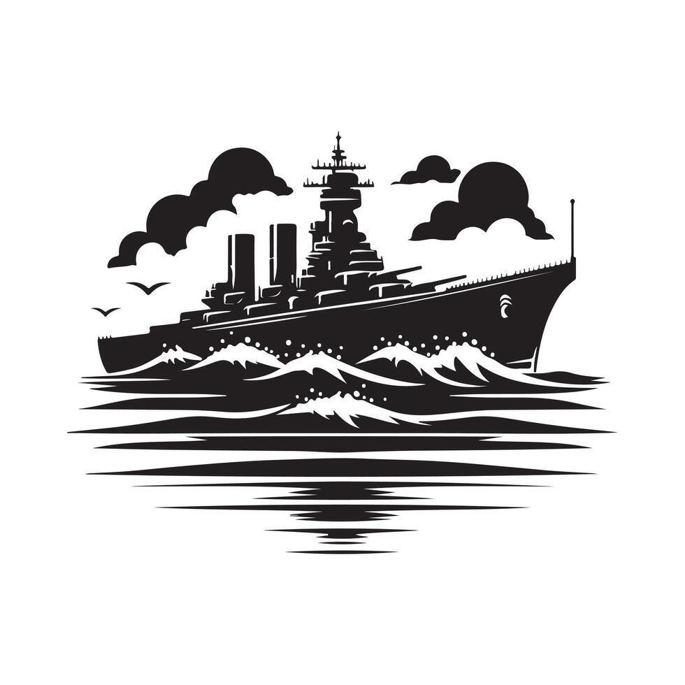 Destroyer Silhouette Vectors Artwork for Digital and Print Use