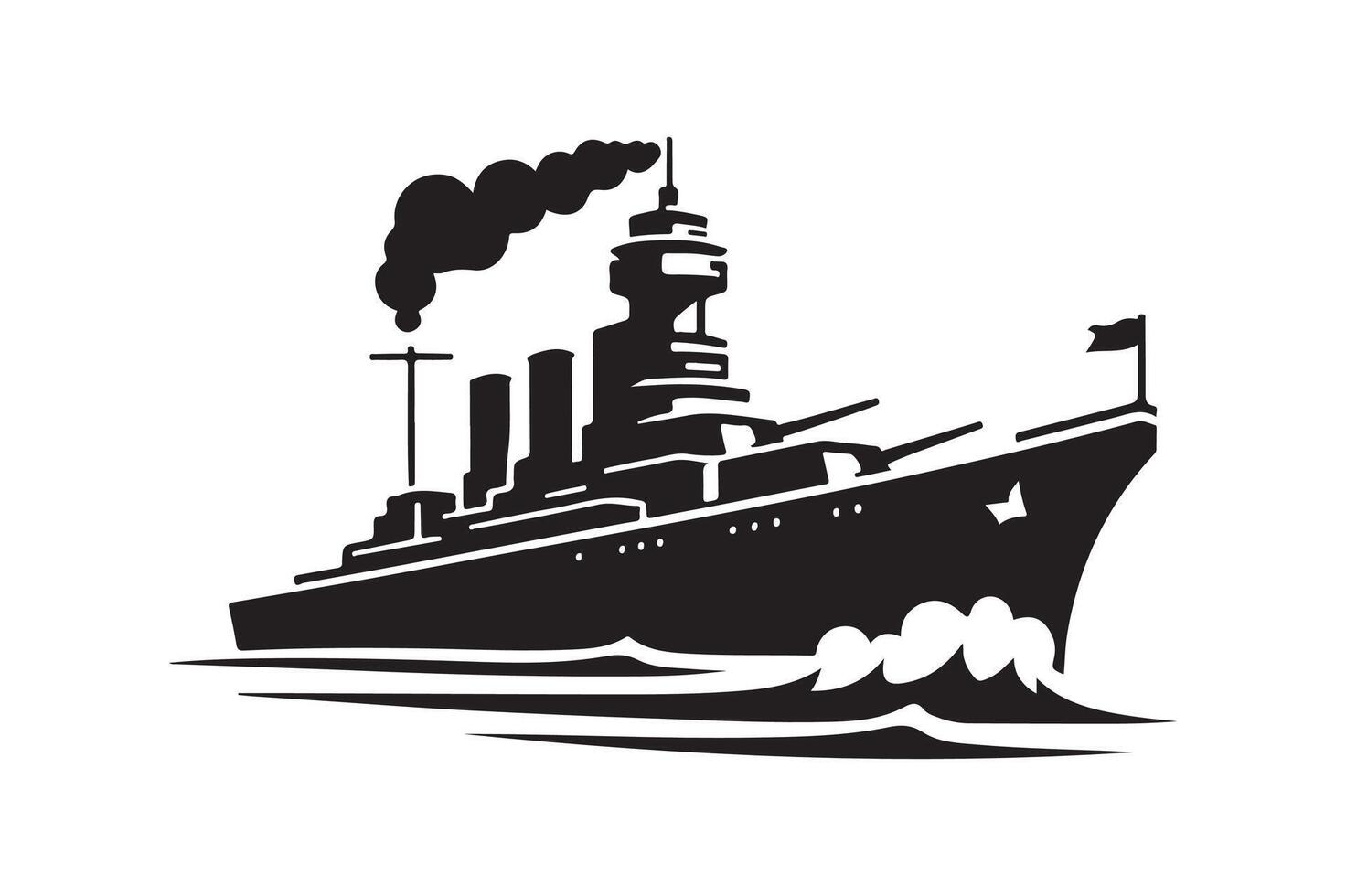 Naval Destroyer Silhouette Vectors Artwork for Commercial Use