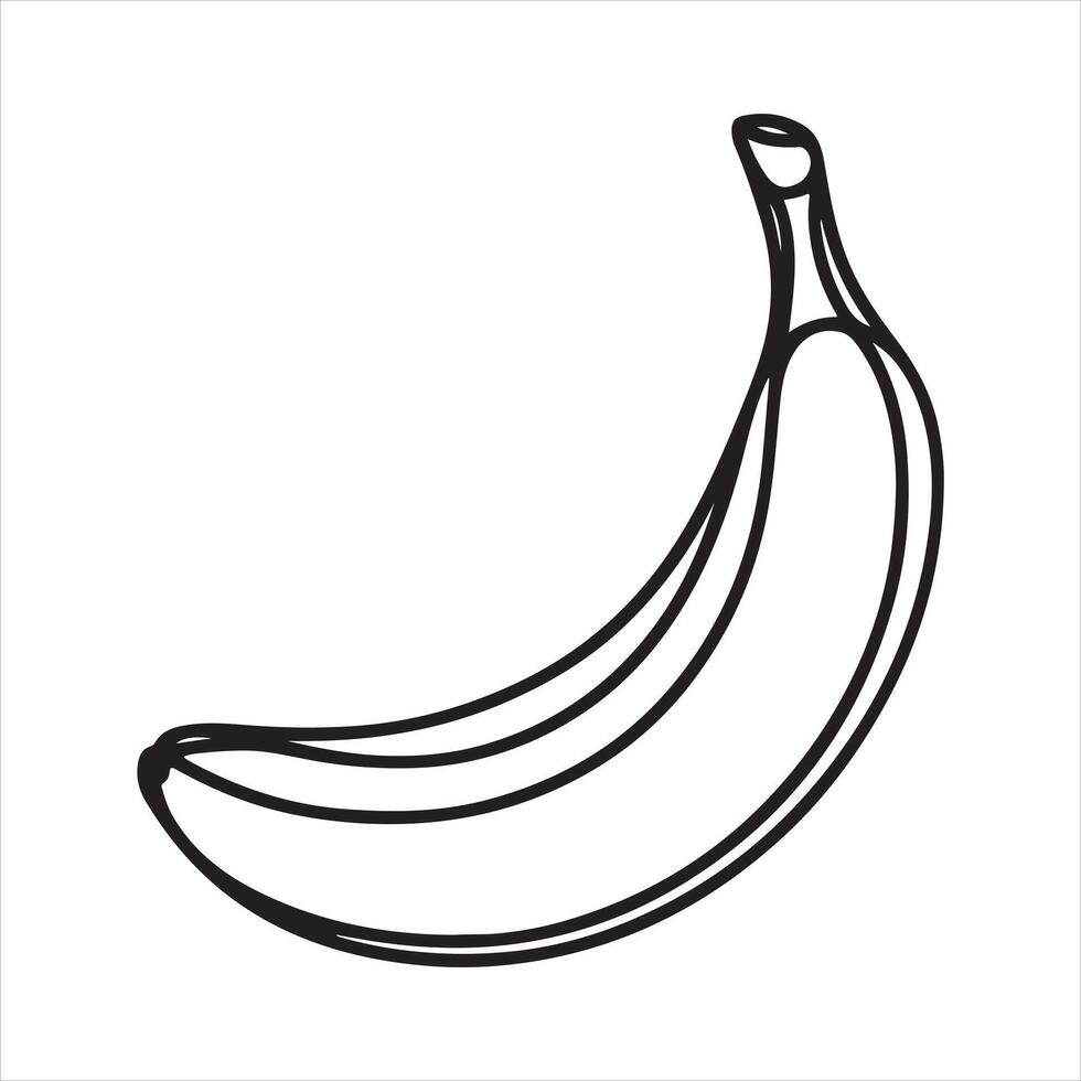 Single one line Banana art silhouette white background vector