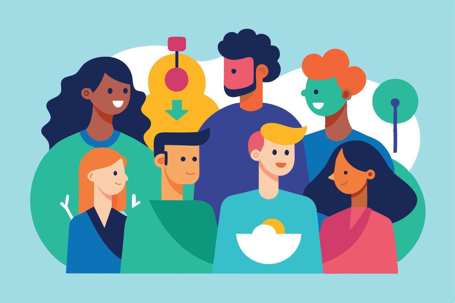 Diverse Group Unity Collaboration Teamwork People Community Togetherness vector