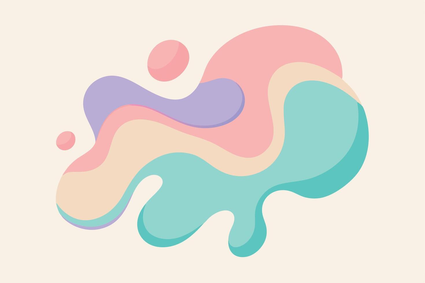 Abstract Pastel Liquid Shapes Swirls, Drips, and Dots vector