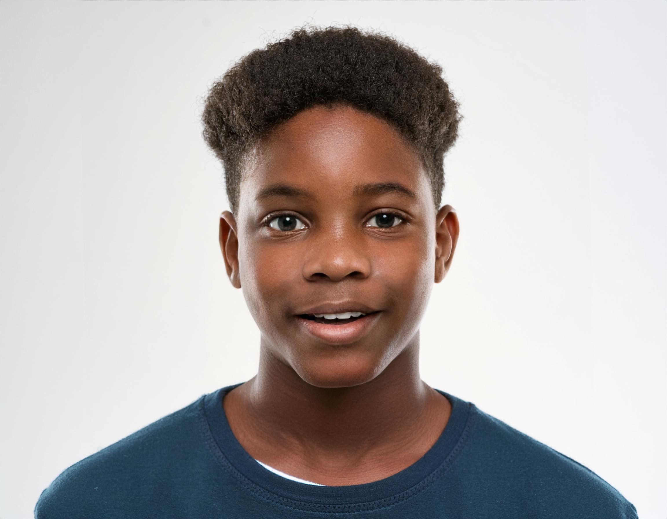  Studio Portrait of African Teenager with Defined Side Swept Braids on ...