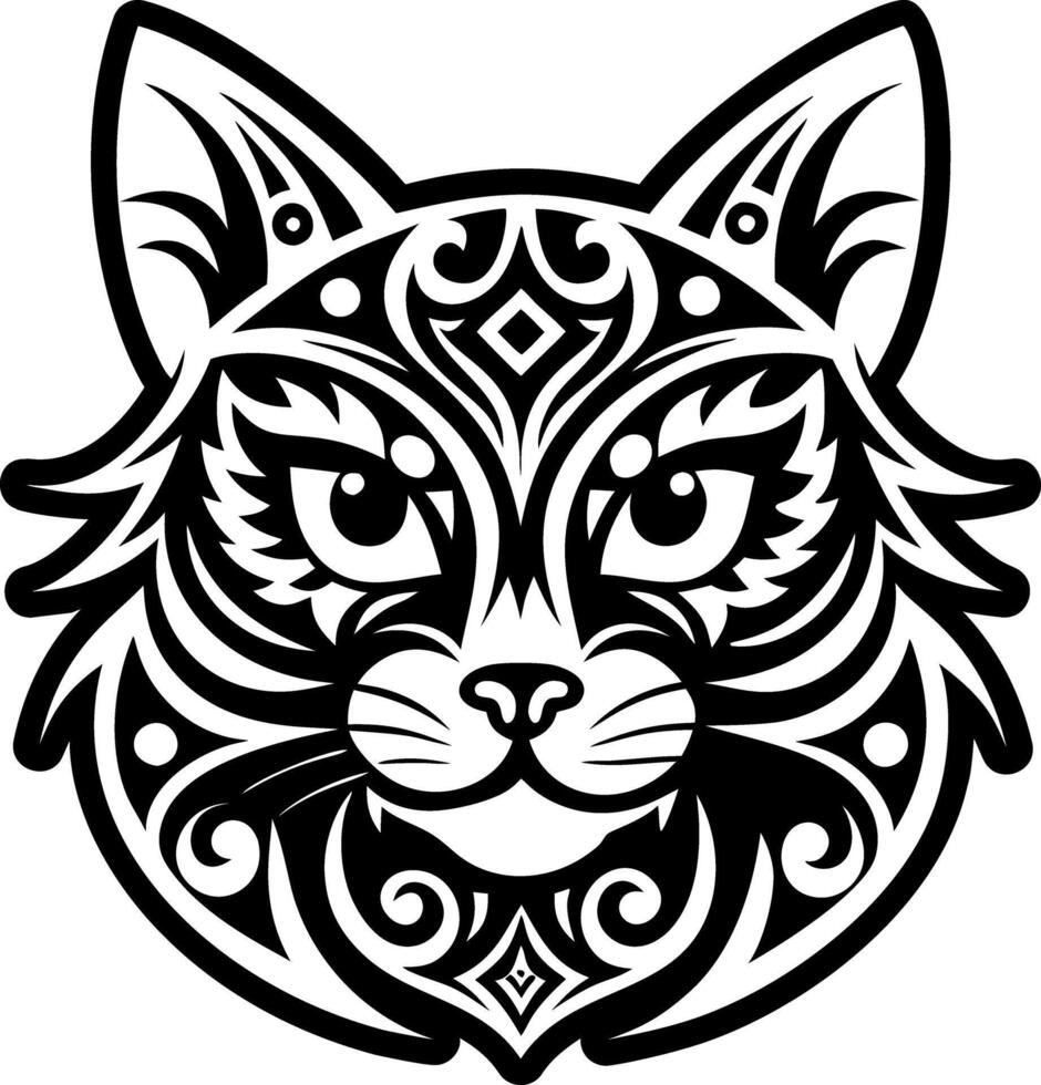 Traditional cat icon in glyph style vector